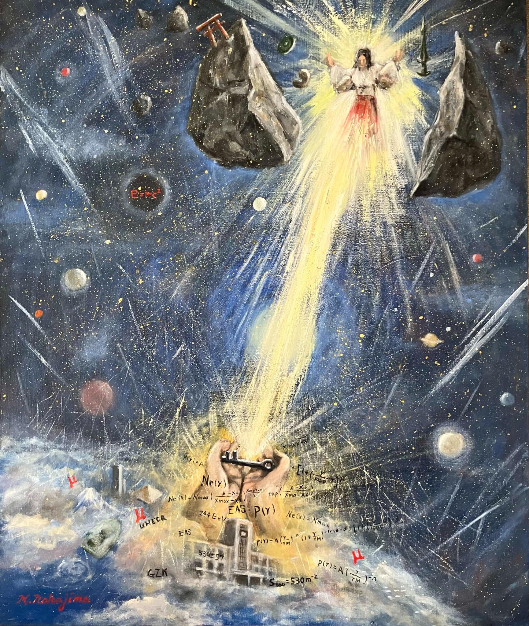 中島裕司 「アマテラス粒子」 727mm x 606mm 油絵 2024 – MUOGRAPHY 